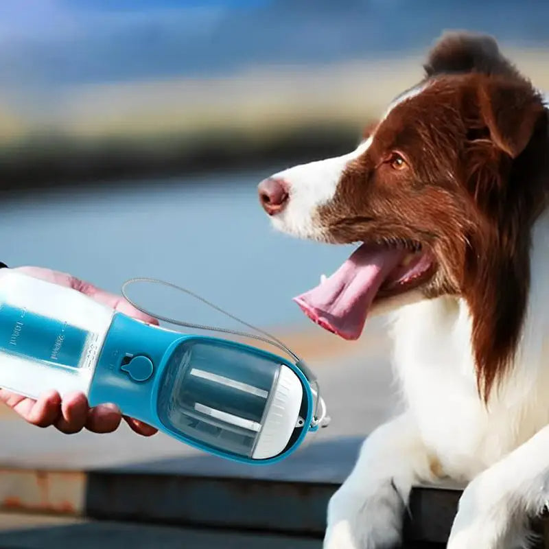 Portable 3-in-1 Dog Water Cup with Food Storage & Poop Bag Dispenser