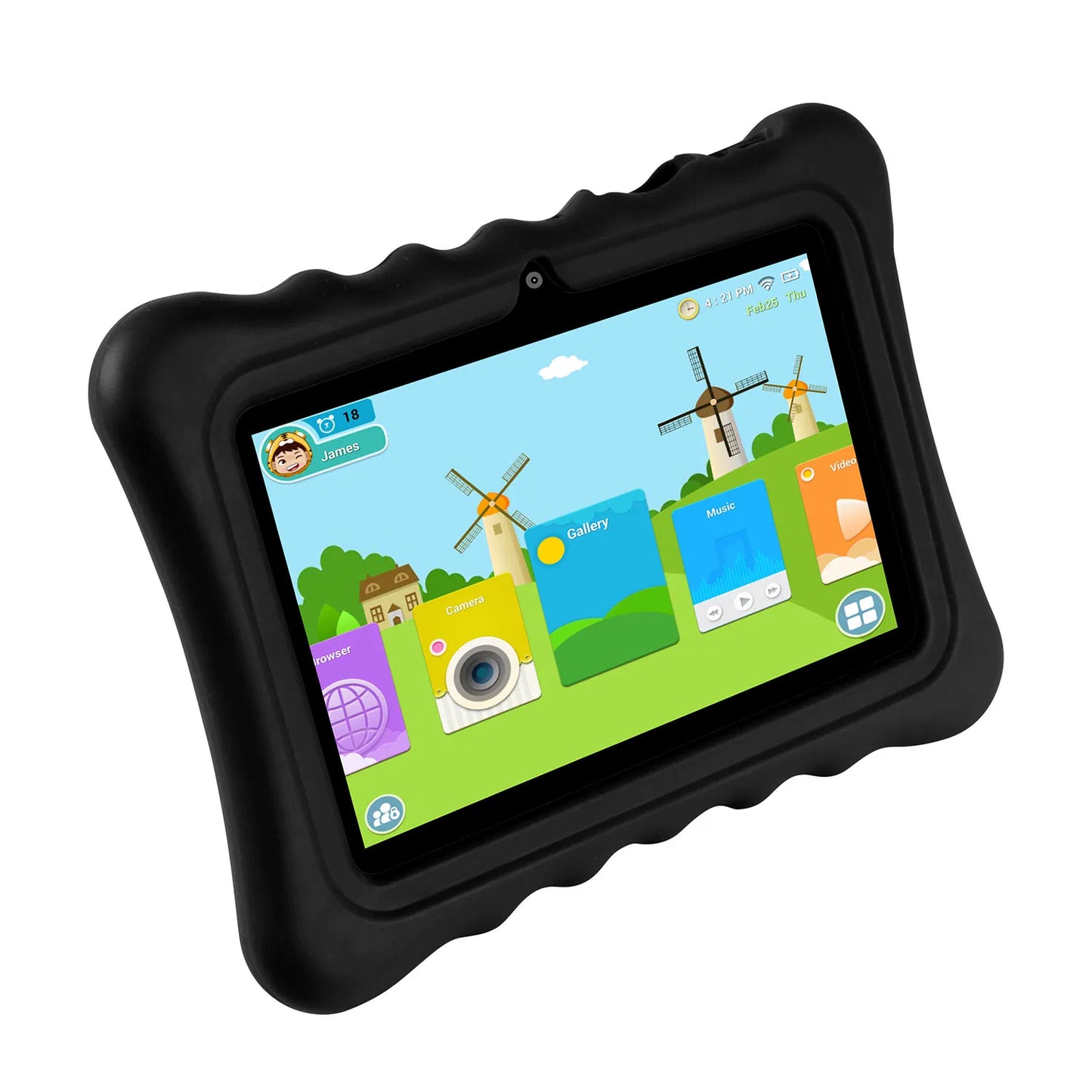 Shock-Resistant Silicone Snap-On Case With Stand For 7" Tablets