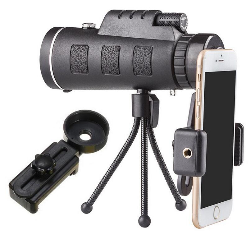 Monocular Telescope Zoom Scope for Smartphone – Compatible with Apple, Phone Clip & Tripod with Compass 🔭📱