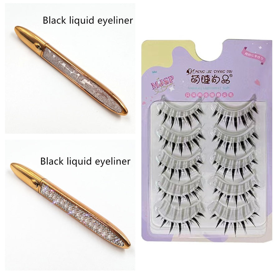 Multicolor Self-Adhesive Eyeliner with False Eyelashes – Easy, Long-Lasting Eye Makeup