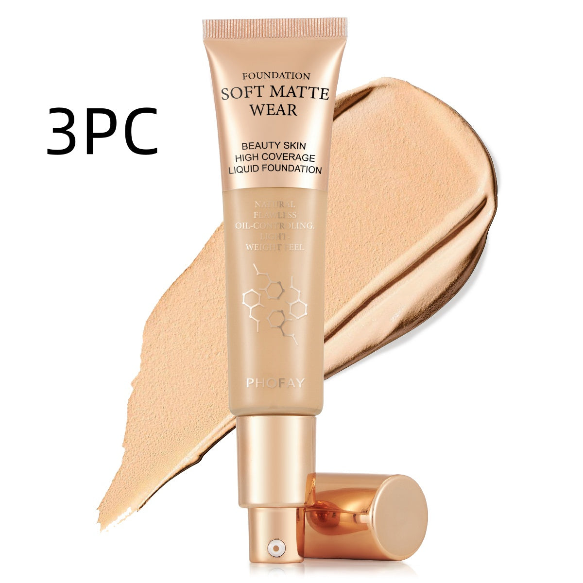 PHOFAY Full Coverage Liquid Foundation – Long-Lasting Matte, Smooth Finish