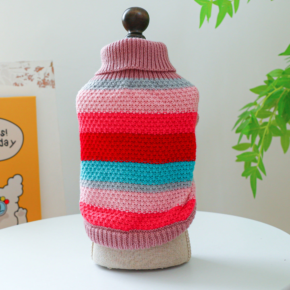 Colorful Striped Pet Sweater – Cozy & Comfortable Knit for Dogs & Cats