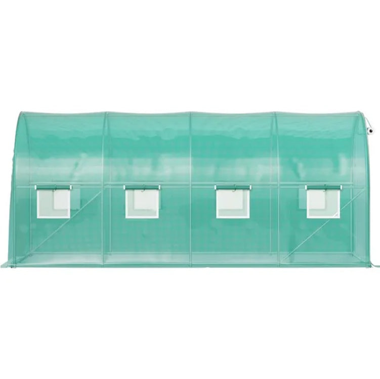 VEVOR 14.8×6.6×6.6 ft Walk-In Tunnel Greenhouse | Heavy-Duty Portable Plant Greenhouse with Galvanized Steel Frame, Roll-Up Windows & Zippered Door