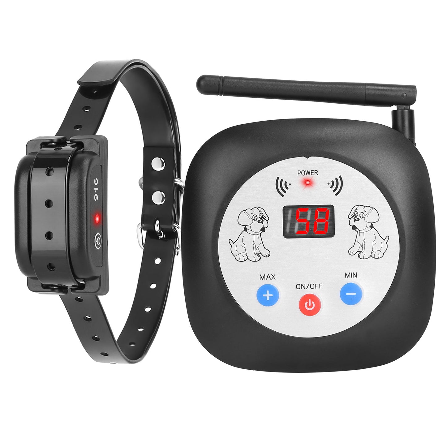 Wireless GPS Dog Fence System 328FT, Rechargeable Collar with Beep & Vibration for All Dog Sizes