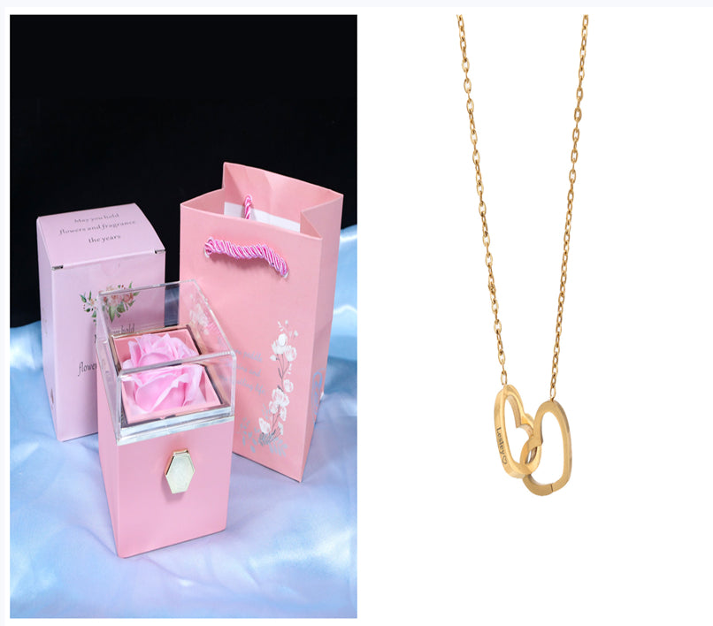 Rotating Soap Flower Rose Gift Box – Creative Jewelry & Valentine’s Day Gift for Women