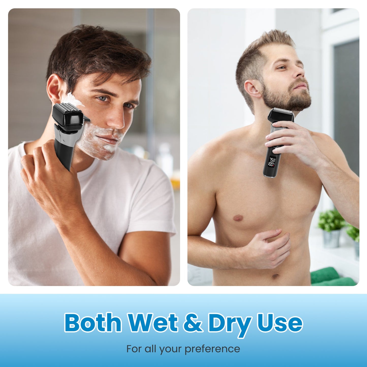 5-Blade Electric Foil Shaver for Men – Wet & Dry, IPX6 Waterproof