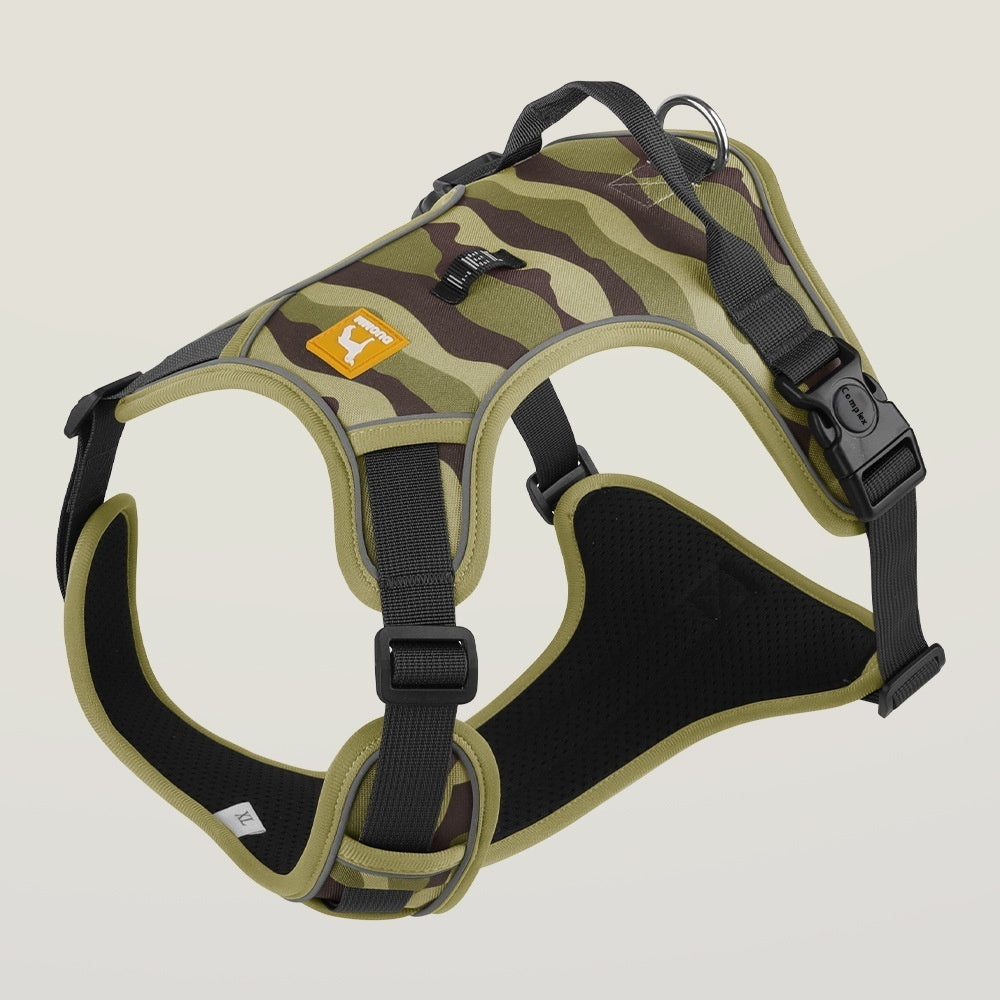 Reflective Dog Chest & Back Harness with Hand-Held Rope Leash – Secure Commuter Walking Gear