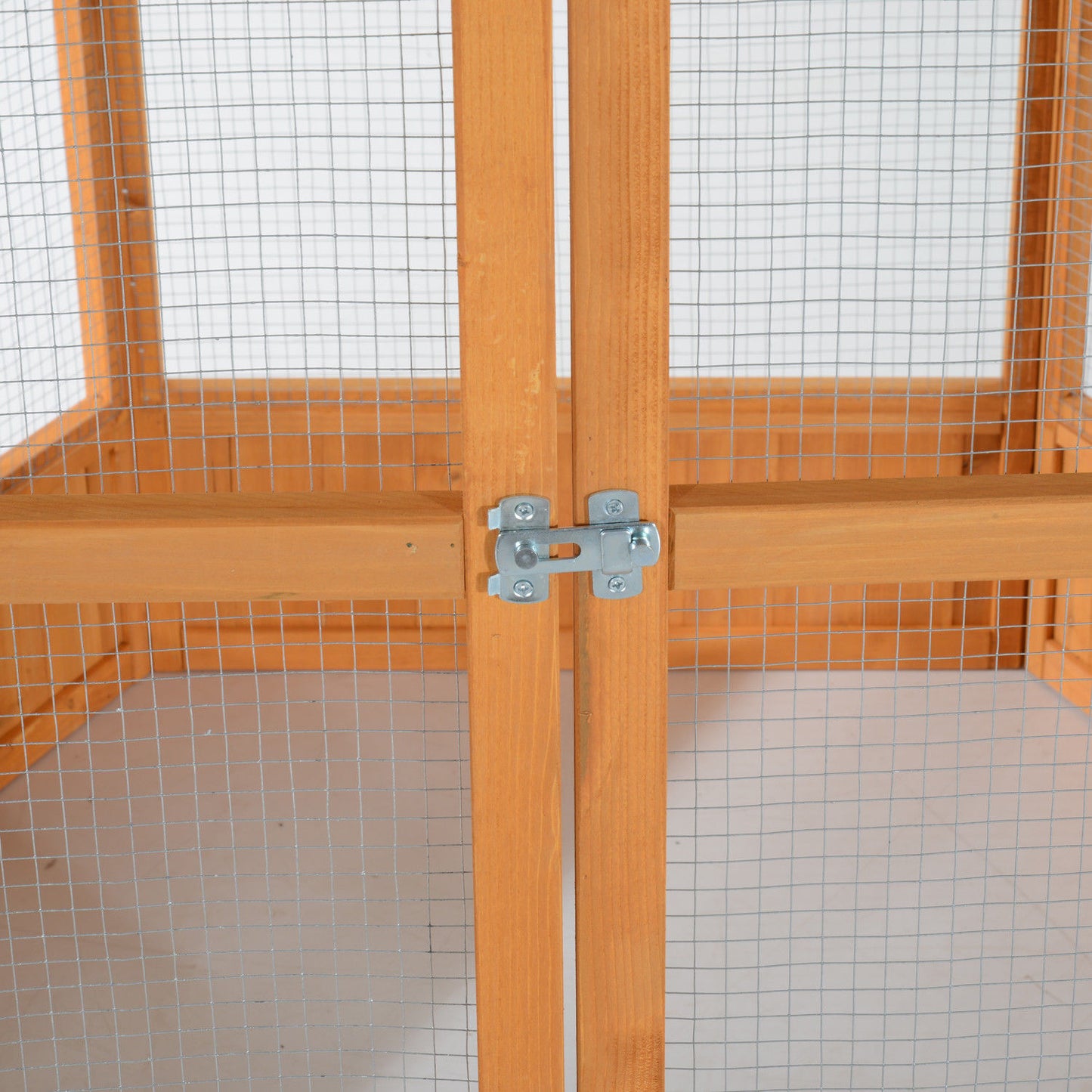 Large 69" Wooden Hexagonal Outdoor Bird Aviary Flight Cage with Protective Covered Roof