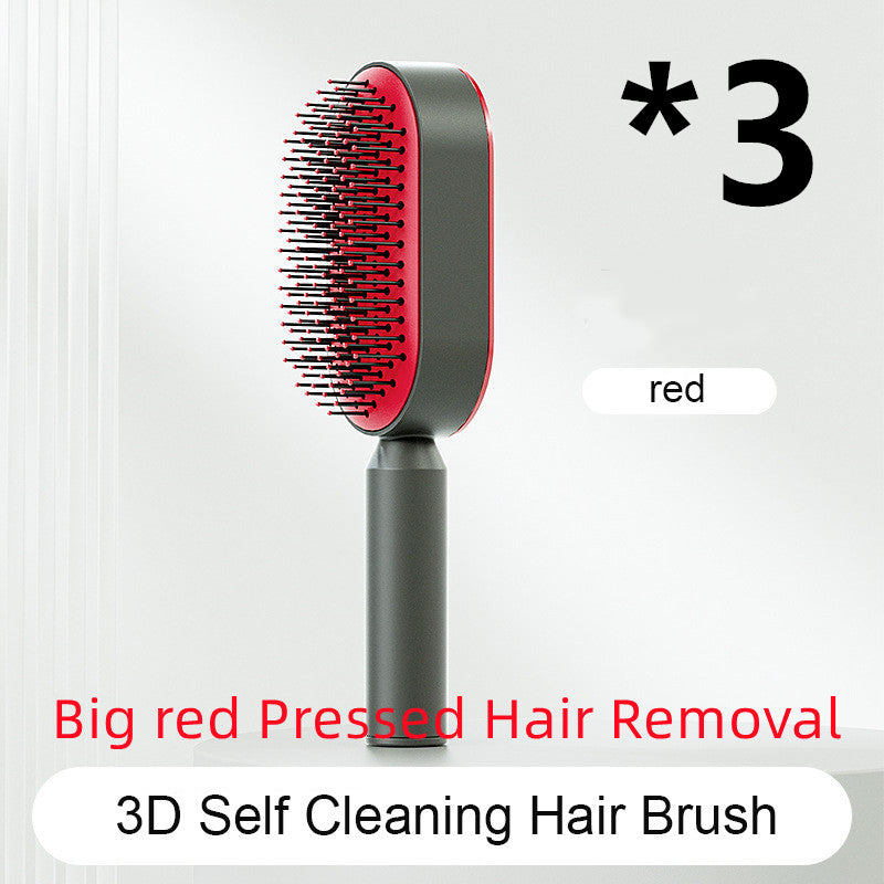 Self-Cleaning Hair Brush – Scalp Massage & Anti-Static Comb