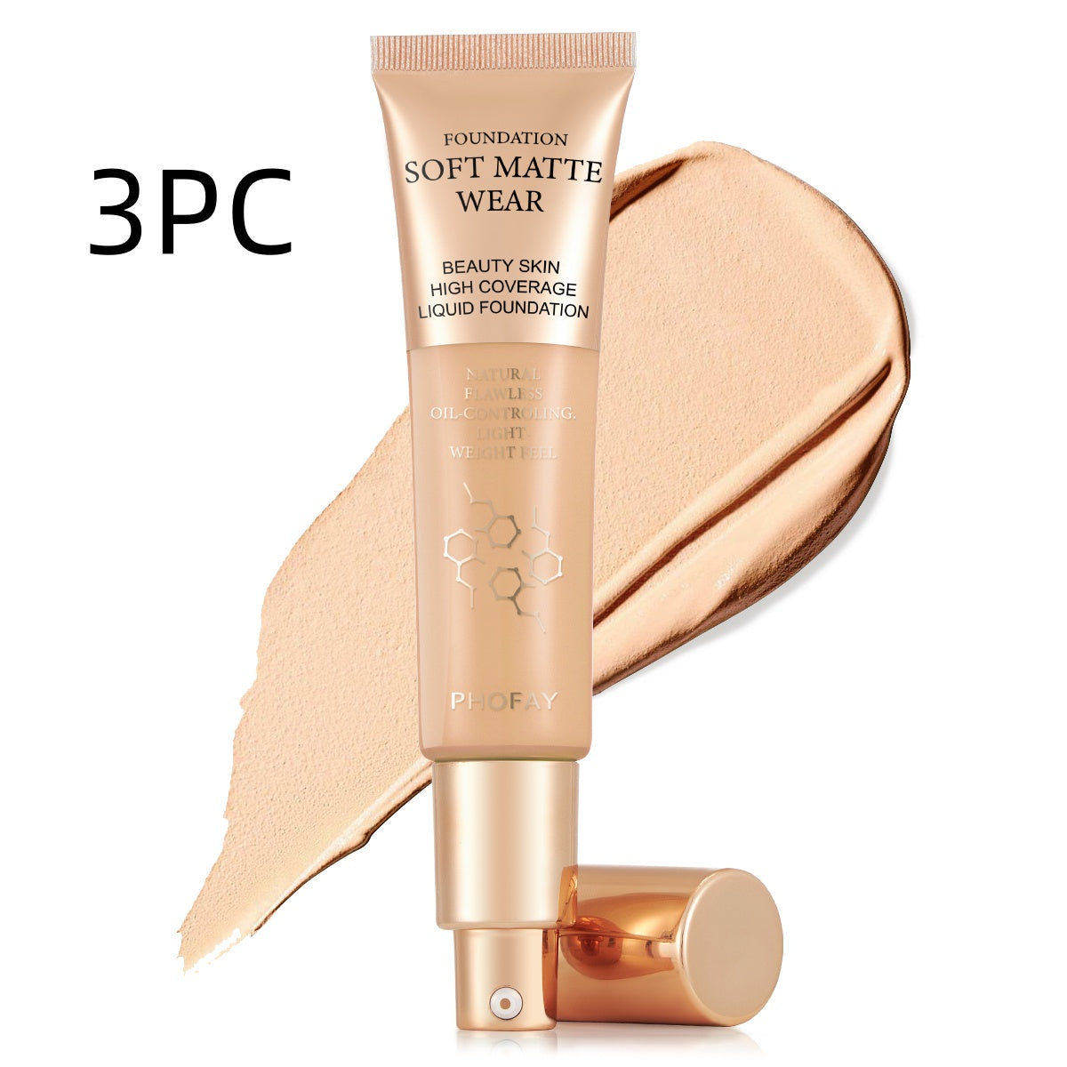 PHOFAY Full Coverage Liquid Foundation – Long-Lasting Matte, Smooth Finish