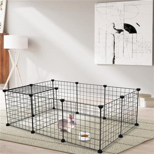 Iron Mesh Fence Panels (12 Pieces) – Strong Metal Fencing Set