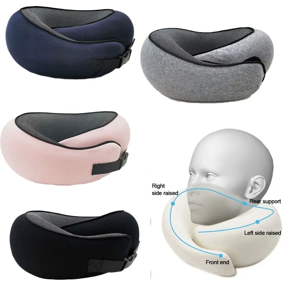 Soft Memory Foam U-Shape Travel Neck Pillow – Adjustable Support for Plane, Car & Office