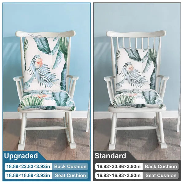 Waterproof Rocking Chair Cushion Set – Upper & Lower Back Seat Pads with Non-Slip Ties