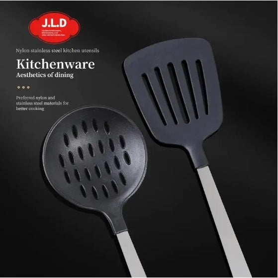 Premium 5-Piece Kitchen Utensil Set – Stainless Steel Handle, Heat Resistant & Non-Stick Safe