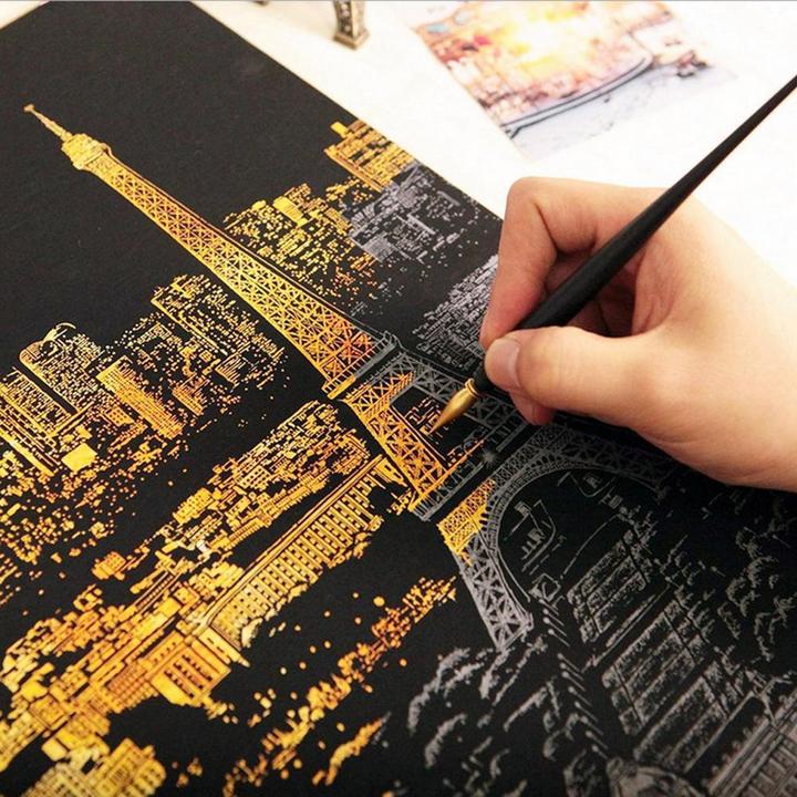 Decorative Scratch Painting – World Sightseeing Drawing Paper for Gifts & Home Décor
