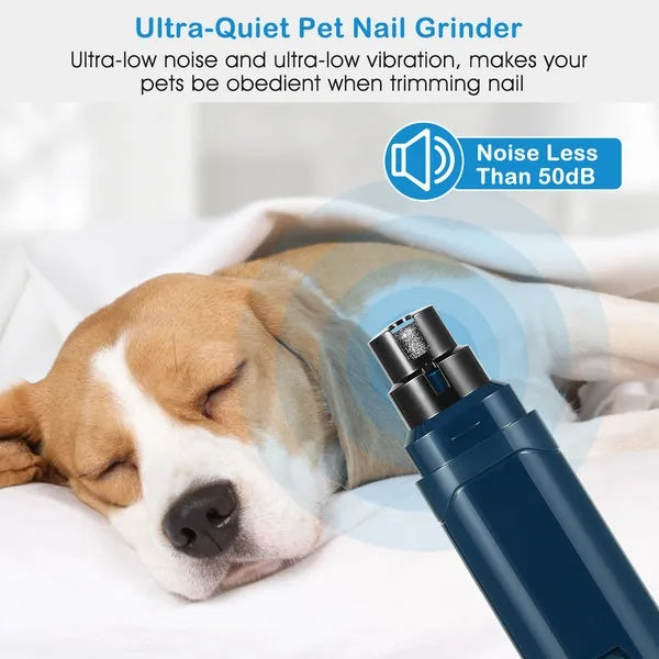 Dog Nail Grinder – 2 Speeds, Quiet, USB Rechargeable Pet Nail Trimmer