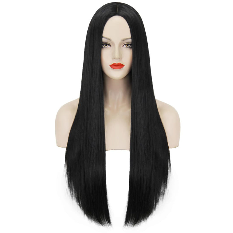 40" Long Black Straight Wig for Women – Anime & Costume Party Hair