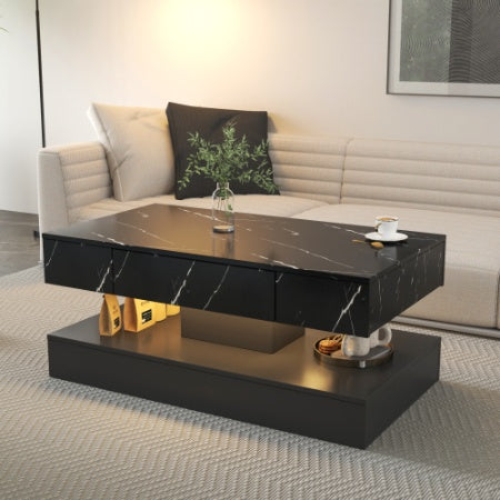 6.93" High LED Coffee Table – Modern Living Room Table with LED Lights