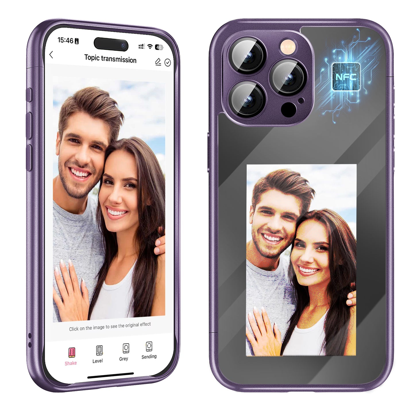 iPhone 15 Pro Max NFC Ink Screen Flip Custom DIY Case