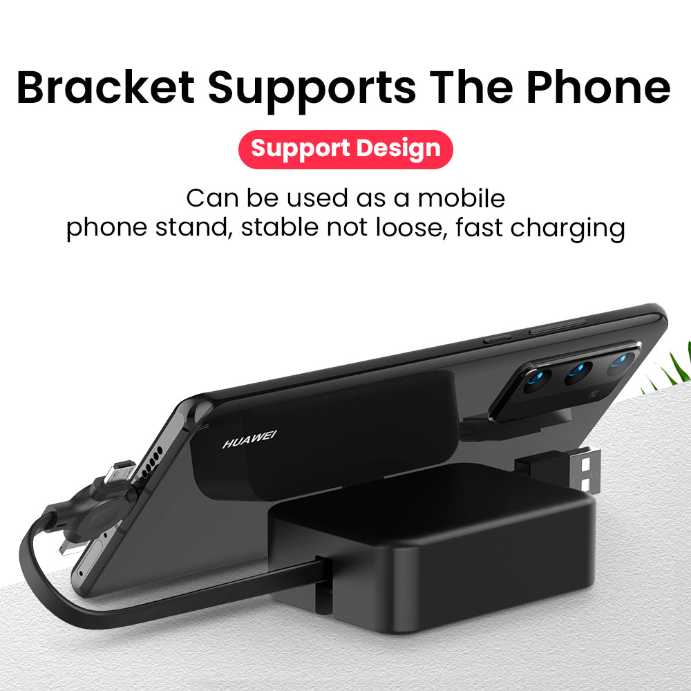 4-in-1 Retractable Macaron USB Cable With Phone Stand