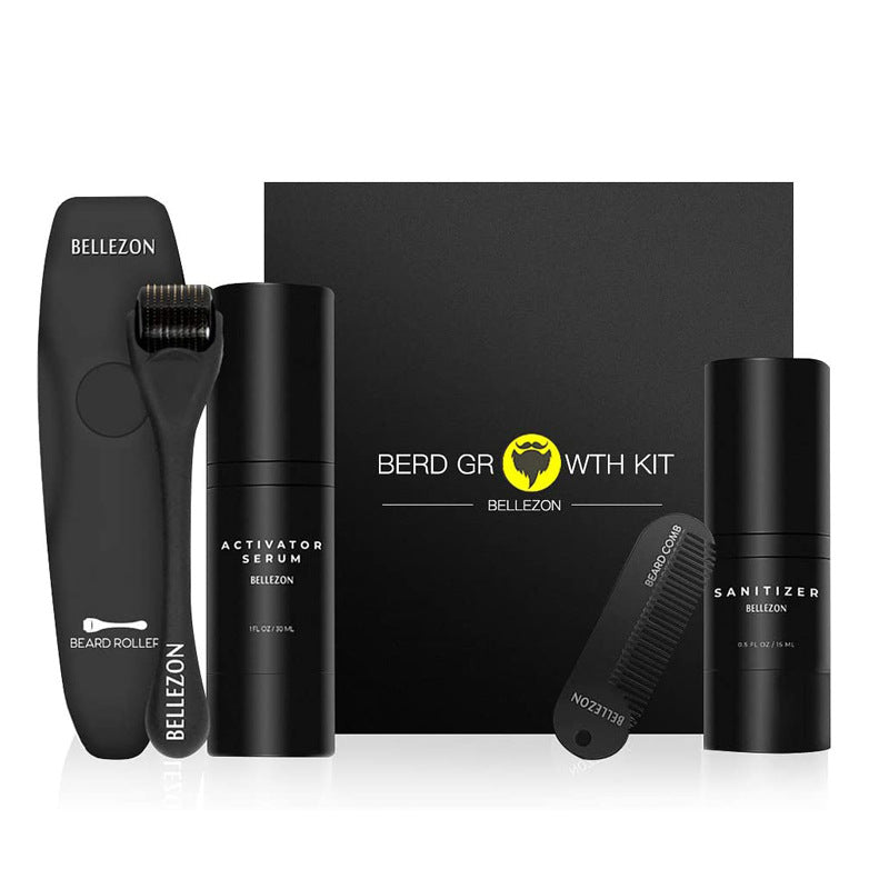 Premium Beard Growth Liquid & Beard Care Set for Thicker, Fuller Beard