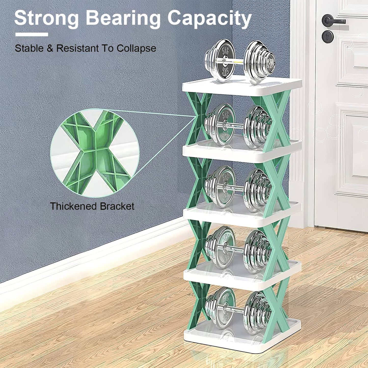 9-Tier Narrow Entryway Shoe Rack – Vertical Plastic Shoe Organizer, Space-Saving Free-Standing Shelf