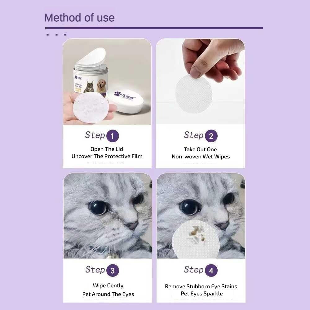Pet Eye Wipes – 200 Gentle Wipes for Dogs & Cats | Tear Stain & Eye Cleaning