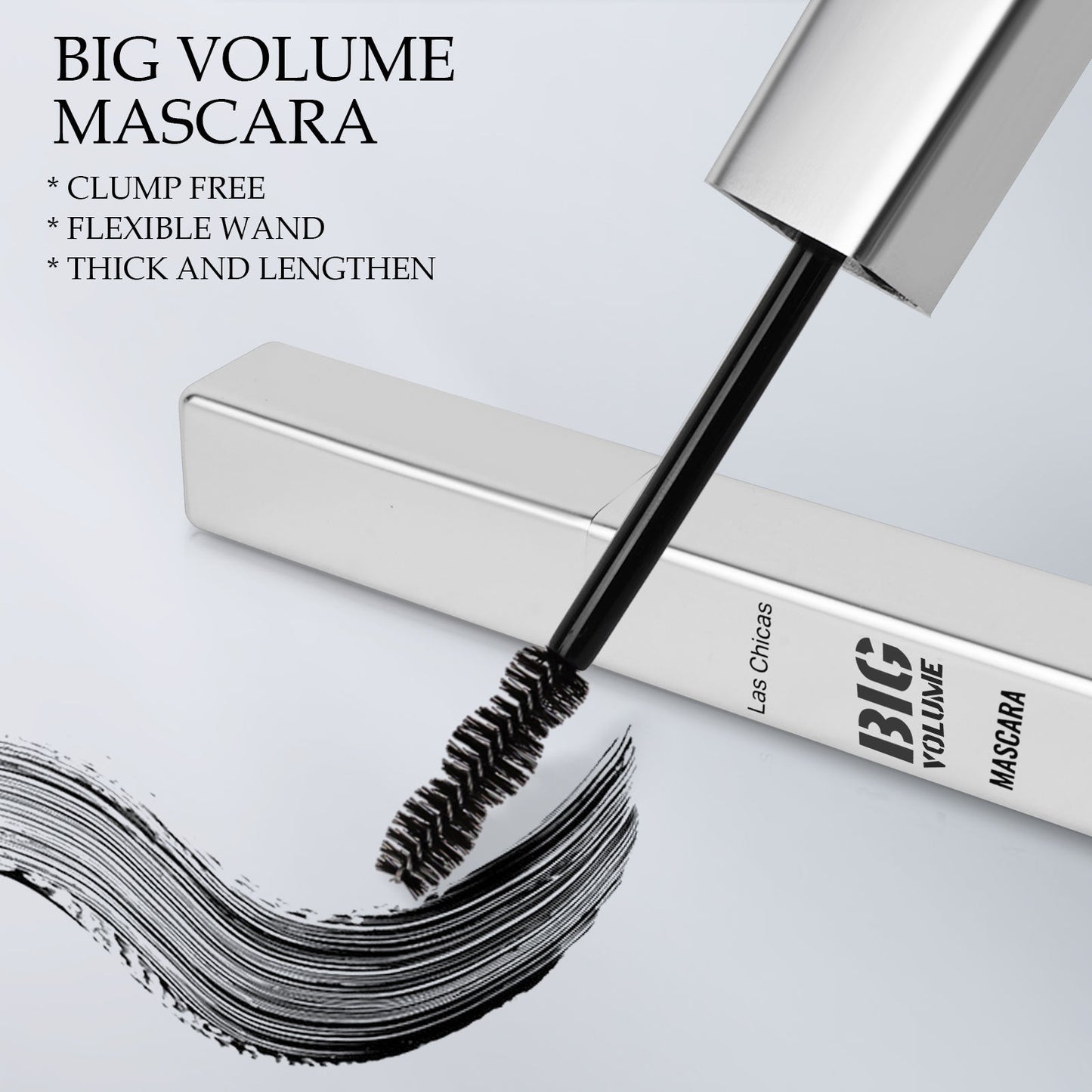 Las Chicas 2-Pack Waterproof Mascara – 12-Hour Volume & Length, Clump-Free, Oil-Proof Black