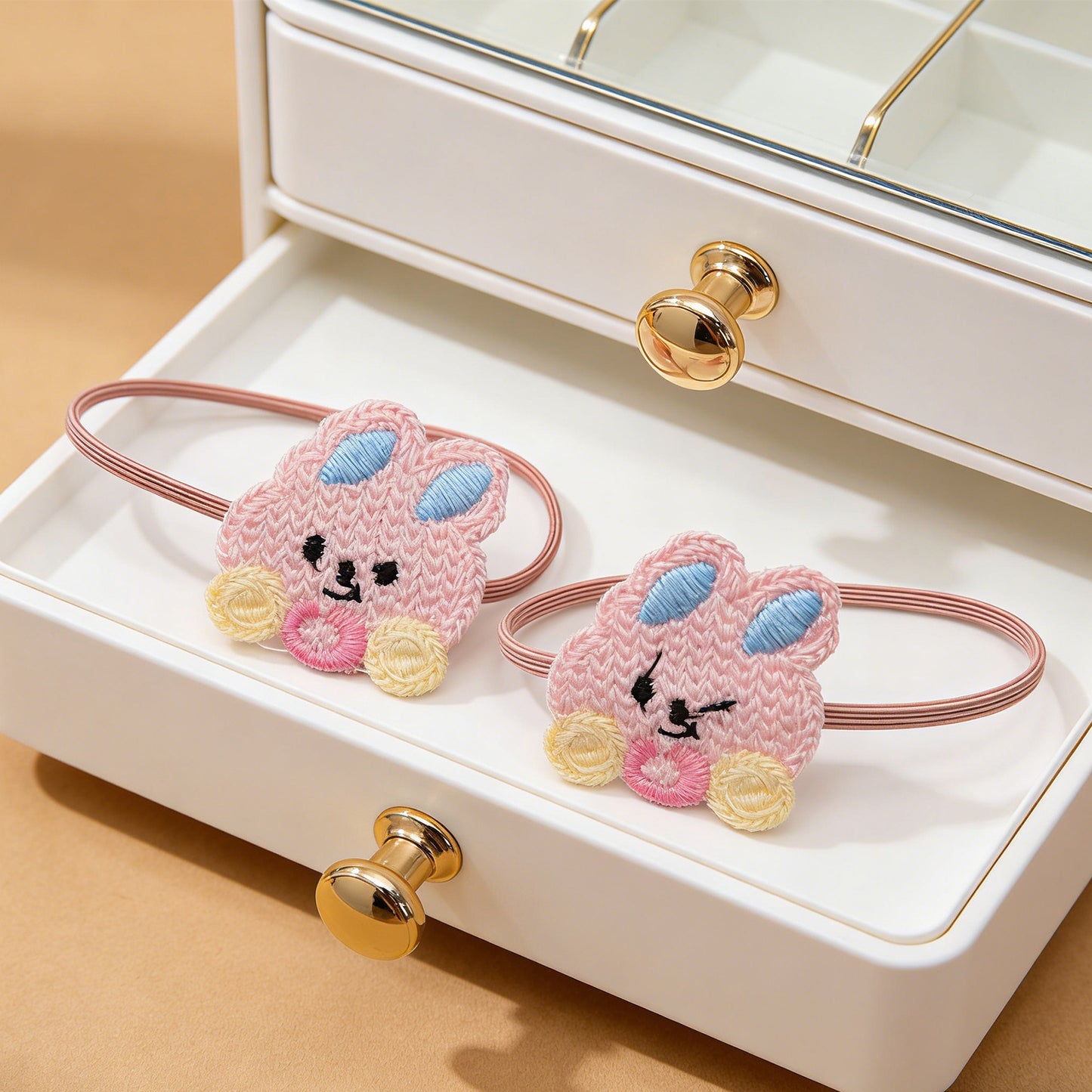 Knit Bunny Hair Tie – Cute & Soft Elastic Hair Accessory