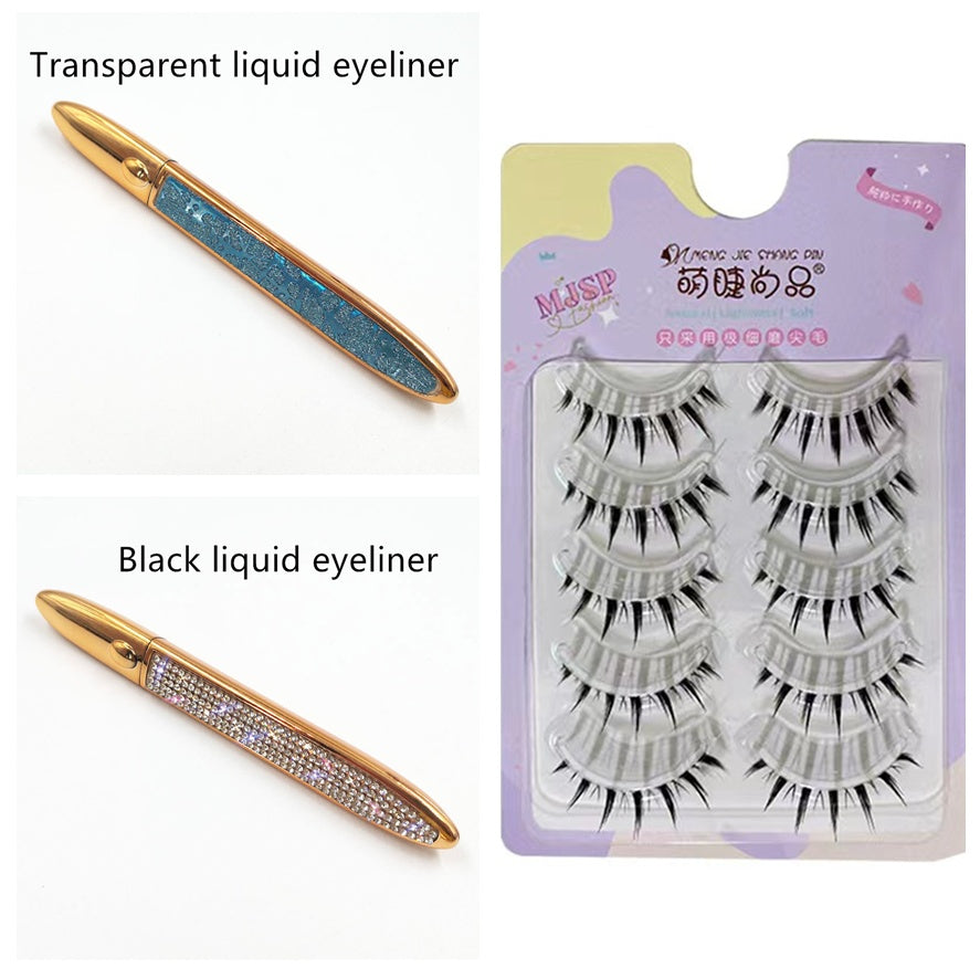 Multicolor Self-Adhesive Eyeliner with False Eyelashes – Easy, Long-Lasting Eye Makeup