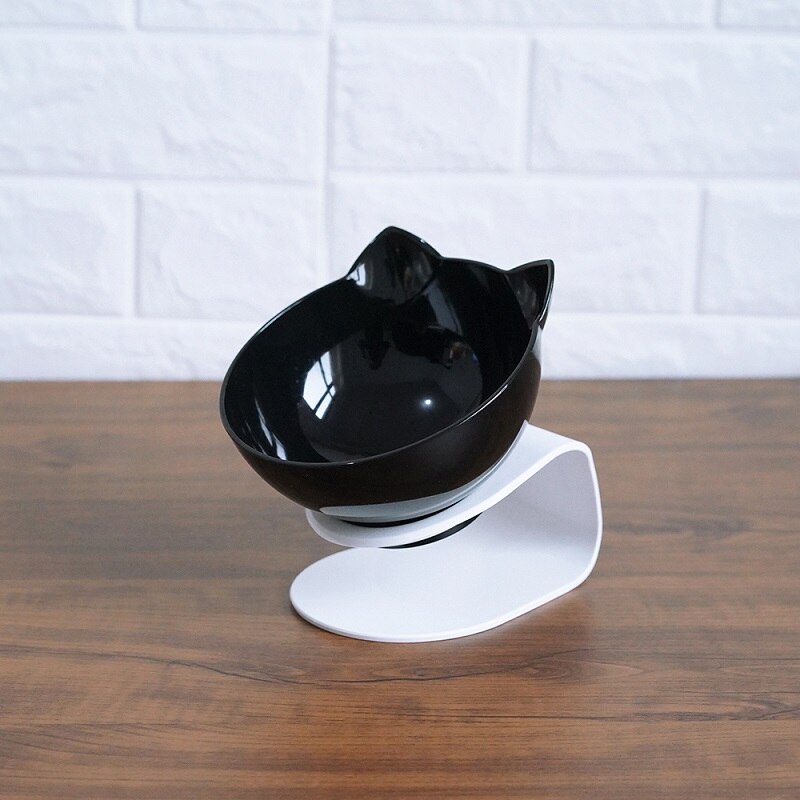 Ergonomic Cat Double Bowl | Elevated Food & Water Dish for Neck Protection
