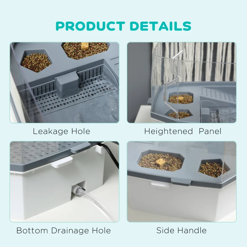 PawHut Turtle Tank Kit – Aquarium with Basking Platform, Water Pump & Filter, Reptile Habitat, Easy-Clean Design, Multi-Functional Aquarium