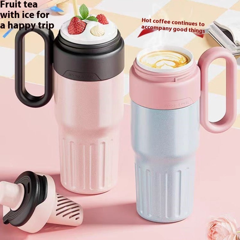 780ml Gradient Stainless Steel Thermal Cup – Large Capacity Coffee & Drink Thermos with Lid and Straw