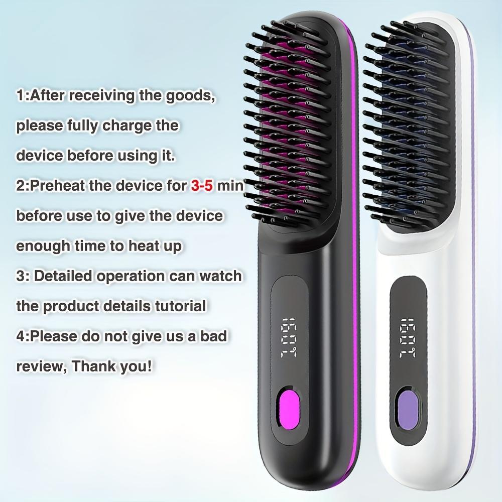 USB Wireless Hair Straightening & Curling Comb – Gentle on Hair