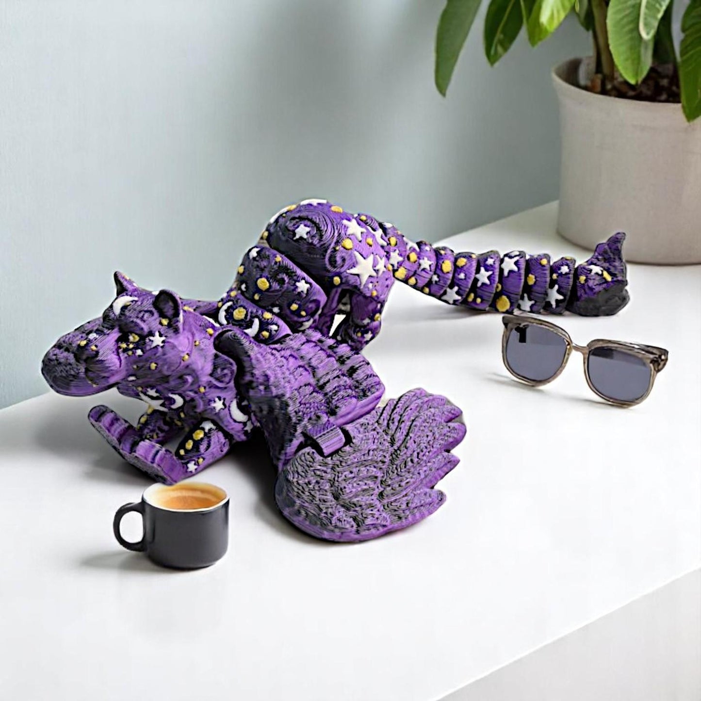 Cosmic Dragon Sci-Fi Ornament – Exquisite Space-Style Decorative Sculpture