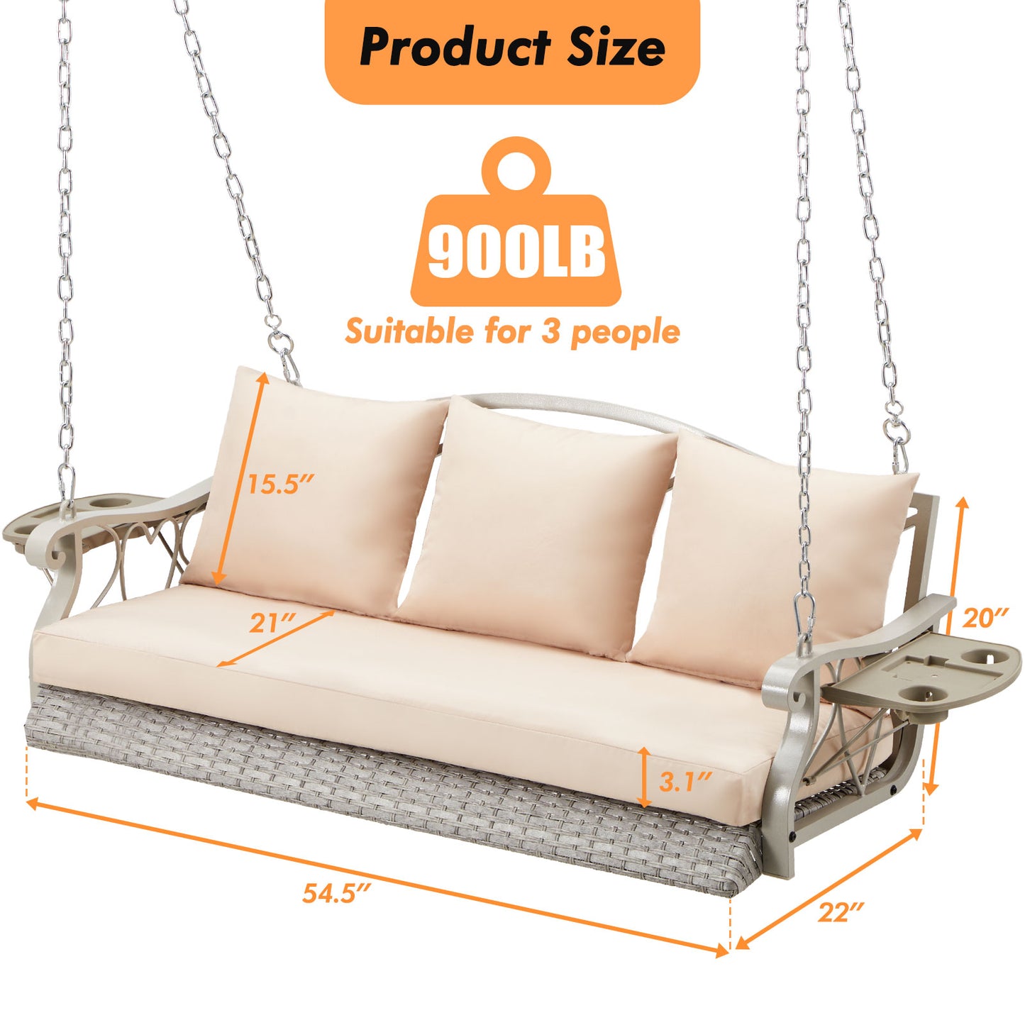 Porch Swing Basket – Outdoor Hanging Chair for Relaxation