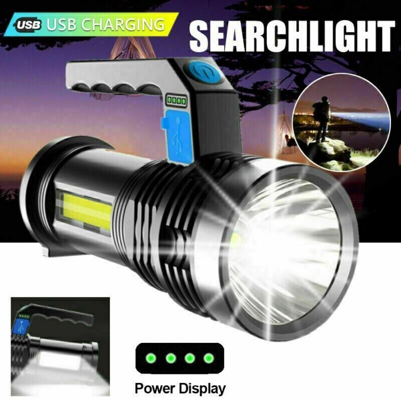 USB Rechargeable LED Flashlight COB Spotlight High Lumens 3 ModesUSB Rechargeable LED Flashlight COB Spotlight High Lumens 3 Modes