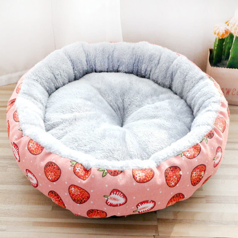Soft Padded Dog & Cat Litter Mat with Round Cotton Cushion – Absorbent & Washable