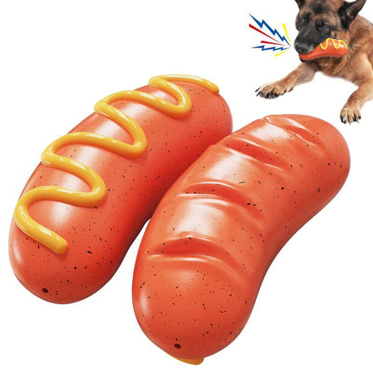 PPOKEl Indestructible Dog Chew Toy – Tough Rubber Toy for Aggressive Chewers, Orange