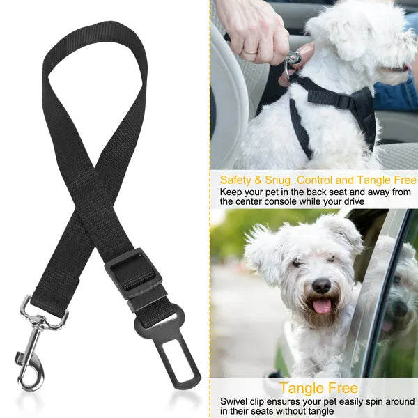 "2-Pack Adjustable Dog & Cat Seat Belt Harness – Safety Leash for Car Travel"