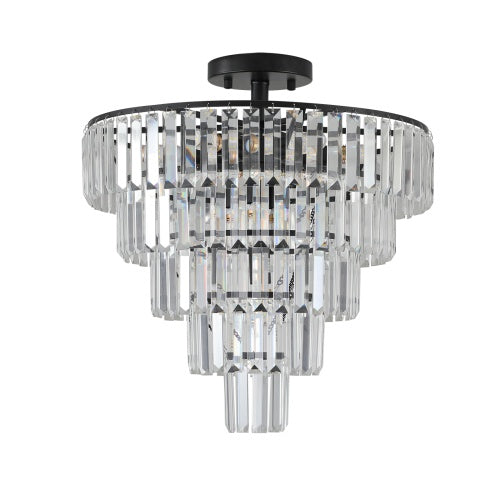 Large Black Crystal Chandelier Modern Luxury Ceiling Light Fixture