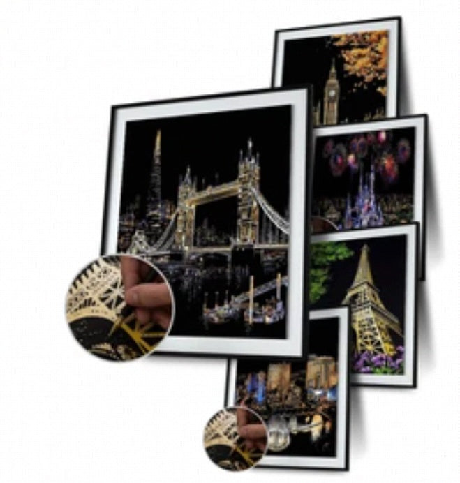 Decorative Scratch Painting – World Sightseeing Drawing Paper for Gifts & Home Décor