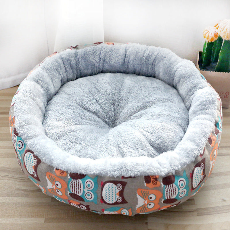 Soft Padded Dog & Cat Litter Mat with Round Cotton Cushion – Absorbent & Washable