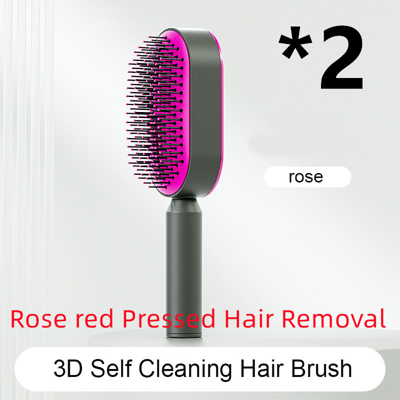 Self-Cleaning Hair Brush – Scalp Massage & Anti-Static Comb