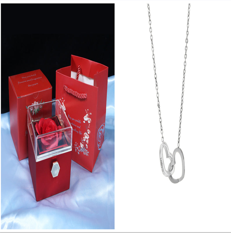 Rotating Soap Flower Rose Gift Box – Creative Jewelry & Valentine’s Day Gift for Women