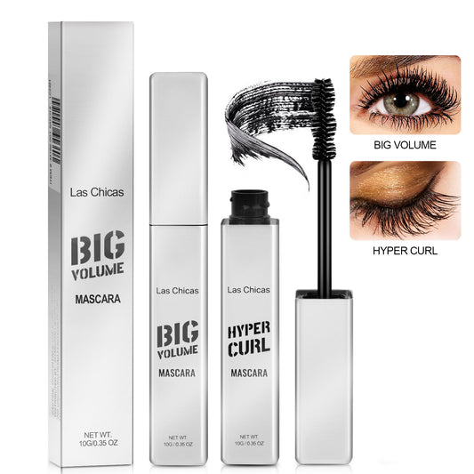 Las Chicas 2-Pack Waterproof Mascara – 12-Hour Volume & Length, Clump-Free, Oil-Proof Black