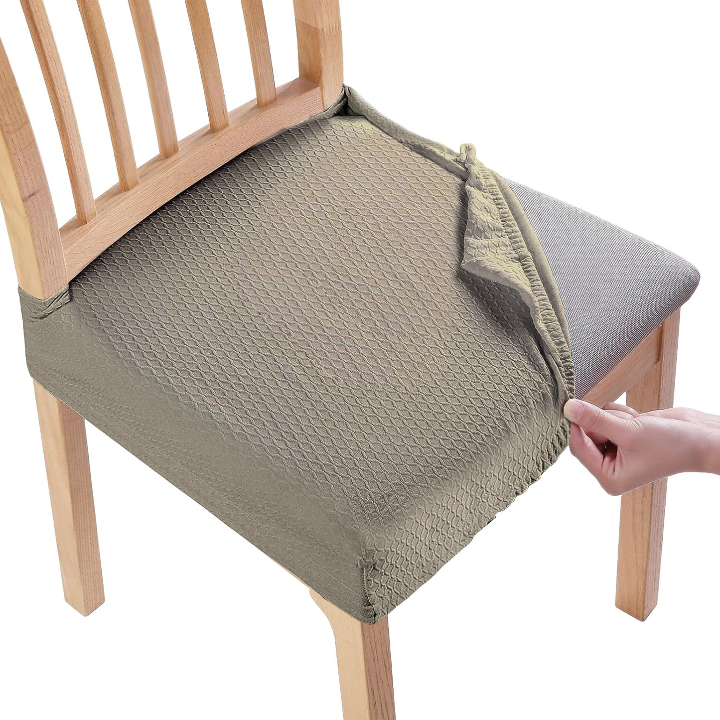 4-Pack Waterproof Dining Chair Slipcovers – Stretchable, Removable & Washable Jacquard Seat Covers