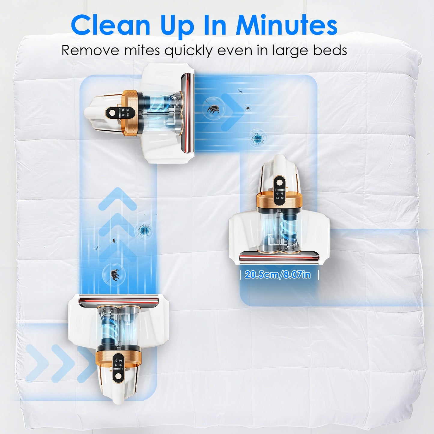 16KPa Mattress Vacuum Cleaner Handheld UV Bed Vacuum