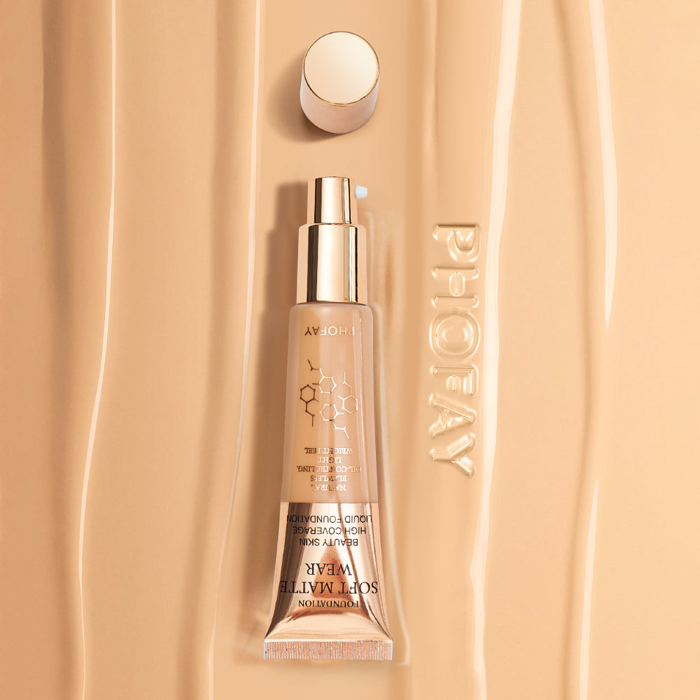 PHOFAY Full Coverage Liquid Foundation – Long-Lasting Matte, Smooth Finish