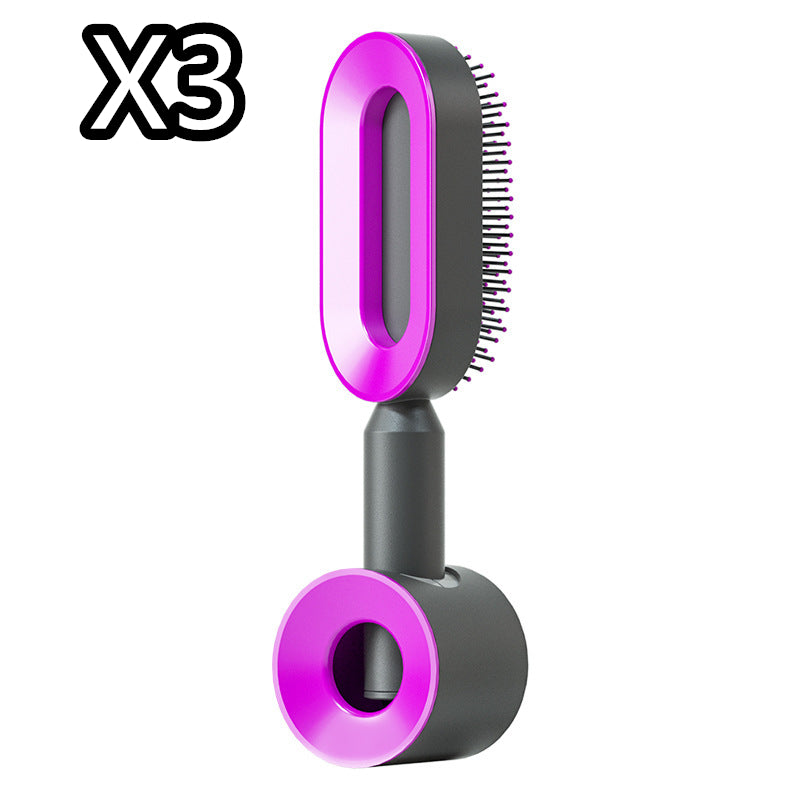 Self-Cleaning Hair Brush – Scalp Massage & Anti-Static Comb